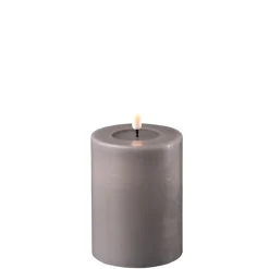 Deluxe Homeart Led-Kerzen & Led-Laternen|Kerzen-LED Stumpenkerze Real Flame grau