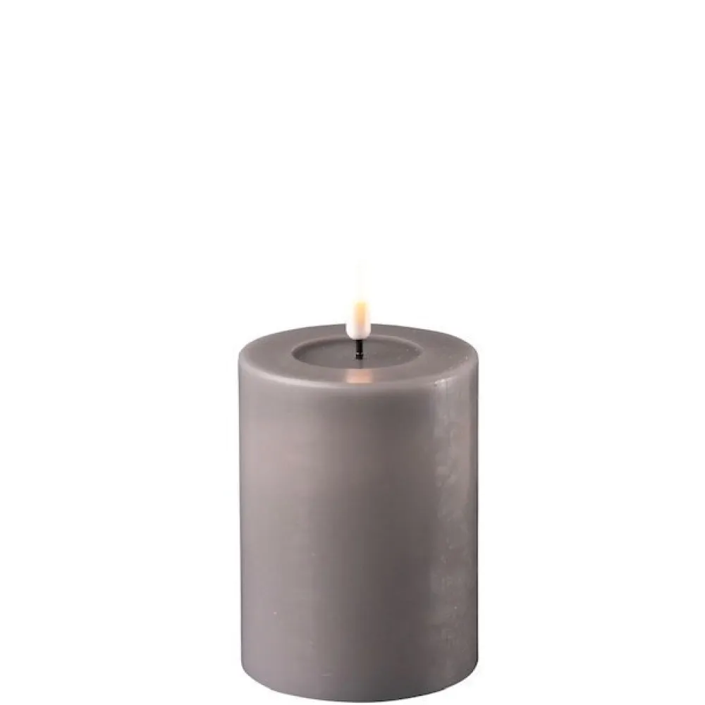 Deluxe Homeart Led-Kerzen & Led-Laternen|Kerzen-LED Stumpenkerze Real Flame grau