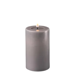 Deluxe Homeart Led-Kerzen & Led-Laternen|Kerzen-LED Stumpenkerze Real Flame grau