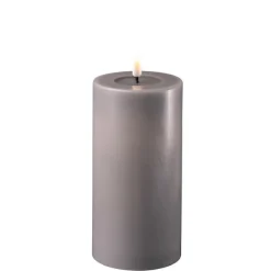 Deluxe Homeart Led-Kerzen & Led-Laternen|Kerzen-LED Stumpenkerze Real Flame grau