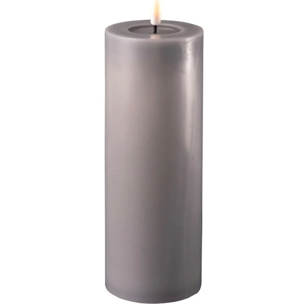 Deluxe Homeart Led-Kerzen & Led-Laternen|Kerzen-LED Stumpenkerze Real Flame grau
