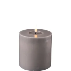 Deluxe Homeart Led-Kerzen & Led-Laternen|Kerzen-LED Stumpenkerze Real Flame grau
