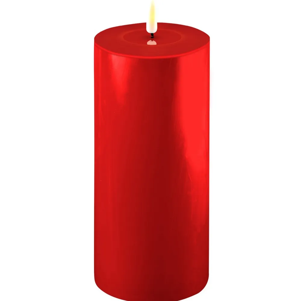 Deluxe Homeart Led-Kerzen & Led-Laternen|Kerzen-LED Stumpenkerze Real Flame rot