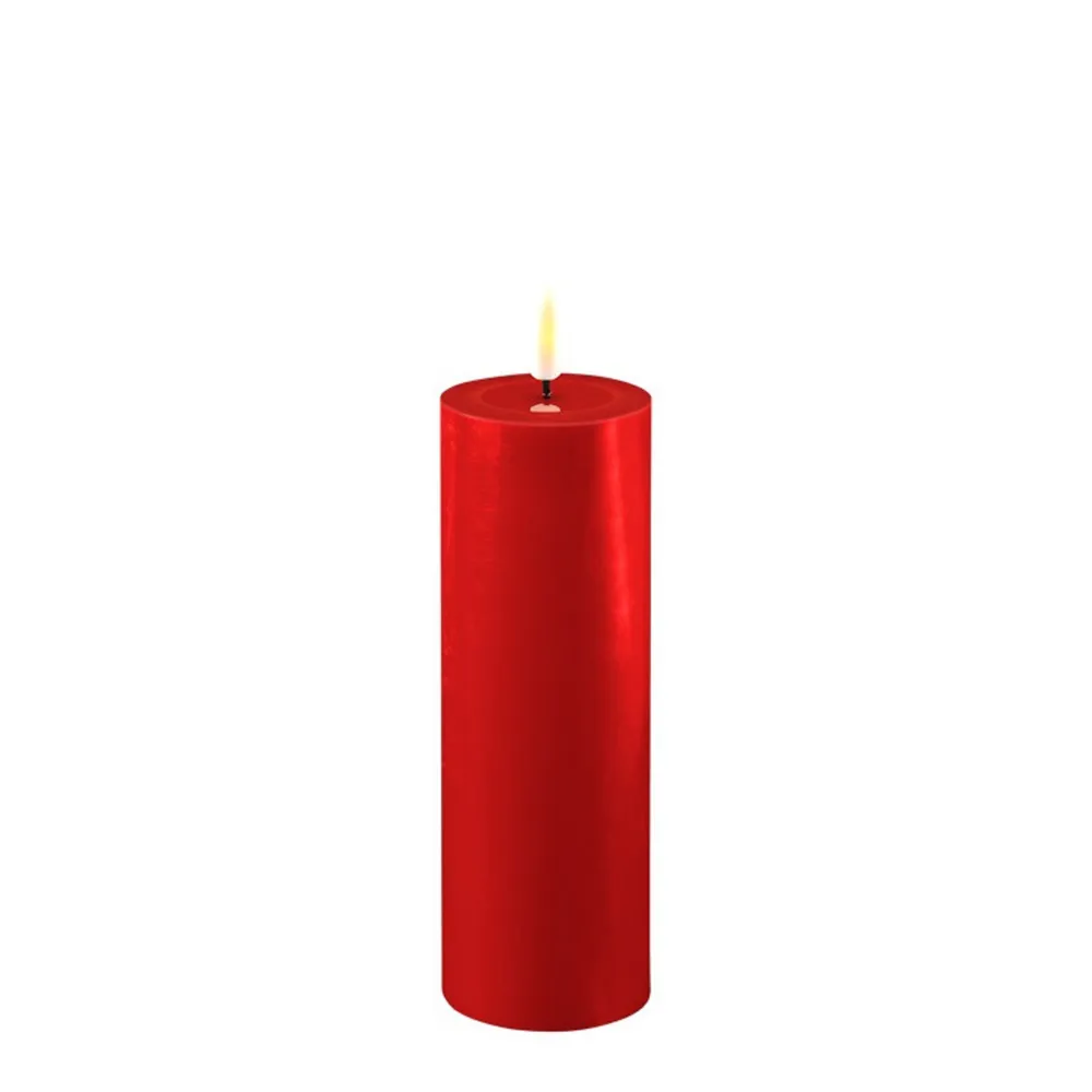 Deluxe Homeart Led-Kerzen & Led-Laternen|Kerzen-LED Stumpenkerze Real Flame rot
