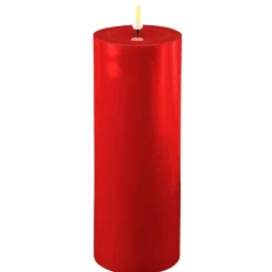 Deluxe Homeart Led-Kerzen & Led-Laternen|Kerzen-LED Stumpenkerze Real Flame rot