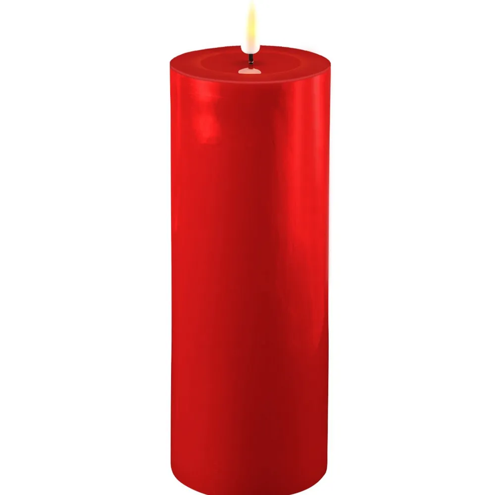 Deluxe Homeart Led-Kerzen & Led-Laternen|Kerzen-LED Stumpenkerze Real Flame rot