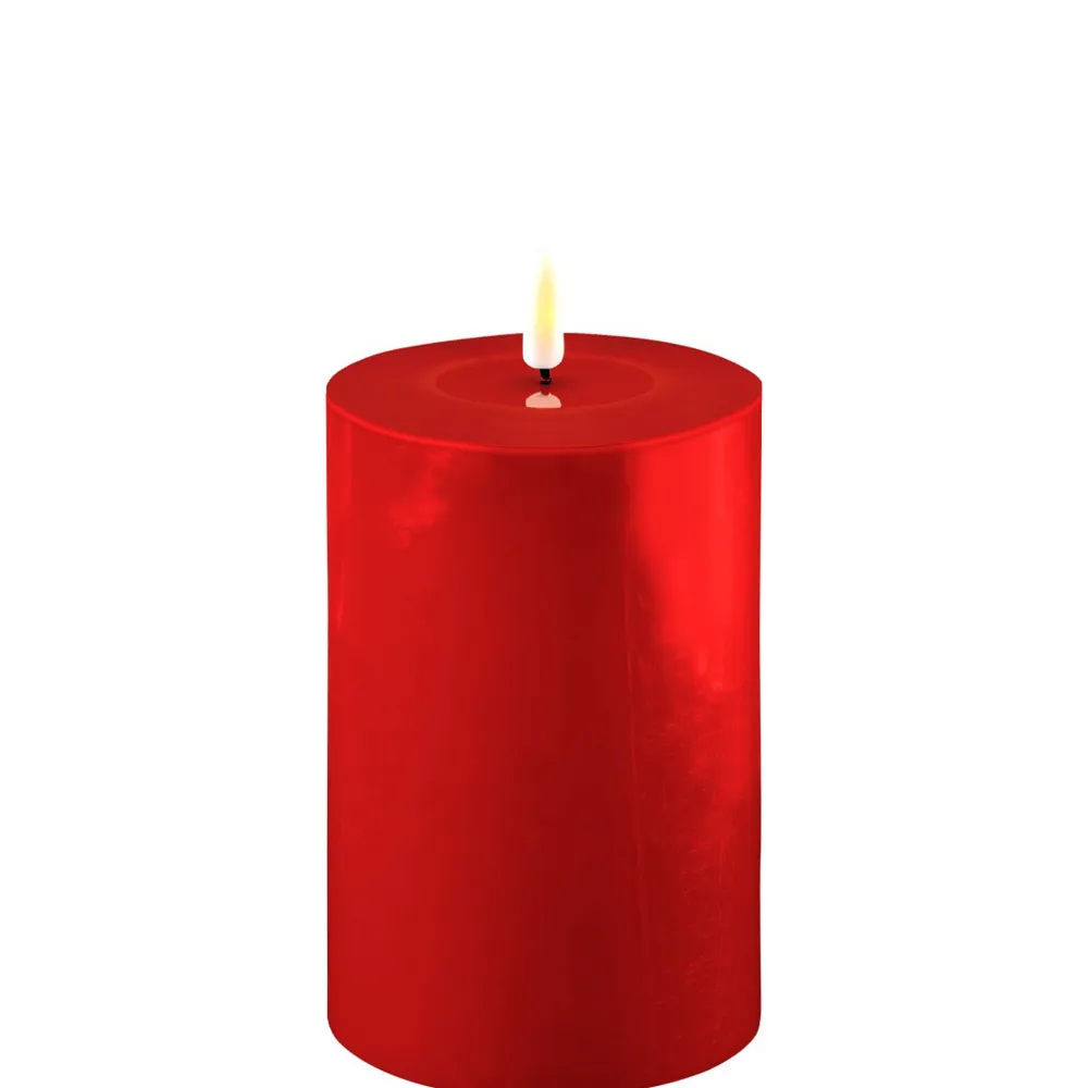 Deluxe Homeart Led-Kerzen & Led-Laternen|Kerzen-LED Stumpenkerze Real Flame rot