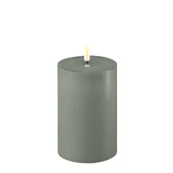 Deluxe Homeart Led-Kerzen & Led-Laternen|Kerzen-LED Stumpenkerze Real Flame salbei green