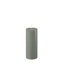 Deluxe Homeart Led-Kerzen & Led-Laternen|Kerzen-LED Stumpenkerze Real Flame salbei green