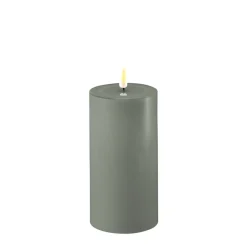 Deluxe Homeart Led-Kerzen & Led-Laternen|Kerzen-LED Stumpenkerze Real Flame salbei green