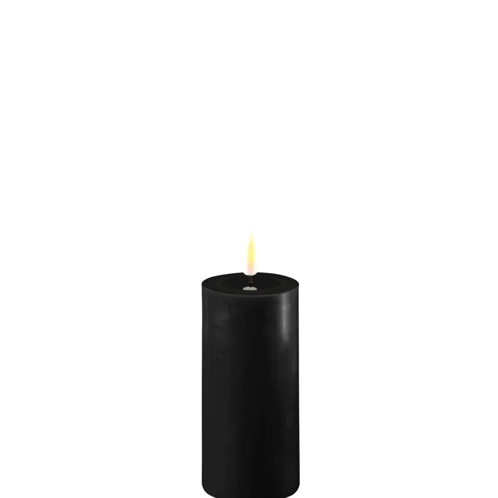 Deluxe Homeart Led-Kerzen & Led-Laternen|Kerzen-LED Stumpenkerze Real Flame schwarz