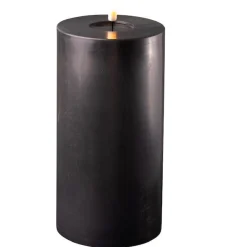 Deluxe Homeart Led-Kerzen & Led-Laternen|Kerzen-LED Stumpenkerze Real Flame schwarz