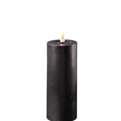 Deluxe Homeart Led-Kerzen & Led-Laternen|Kerzen-LED Stumpenkerze Real Flame schwarz
