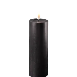 Deluxe Homeart Led-Kerzen & Led-Laternen|Kerzen-LED Stumpenkerze Real Flame schwarz