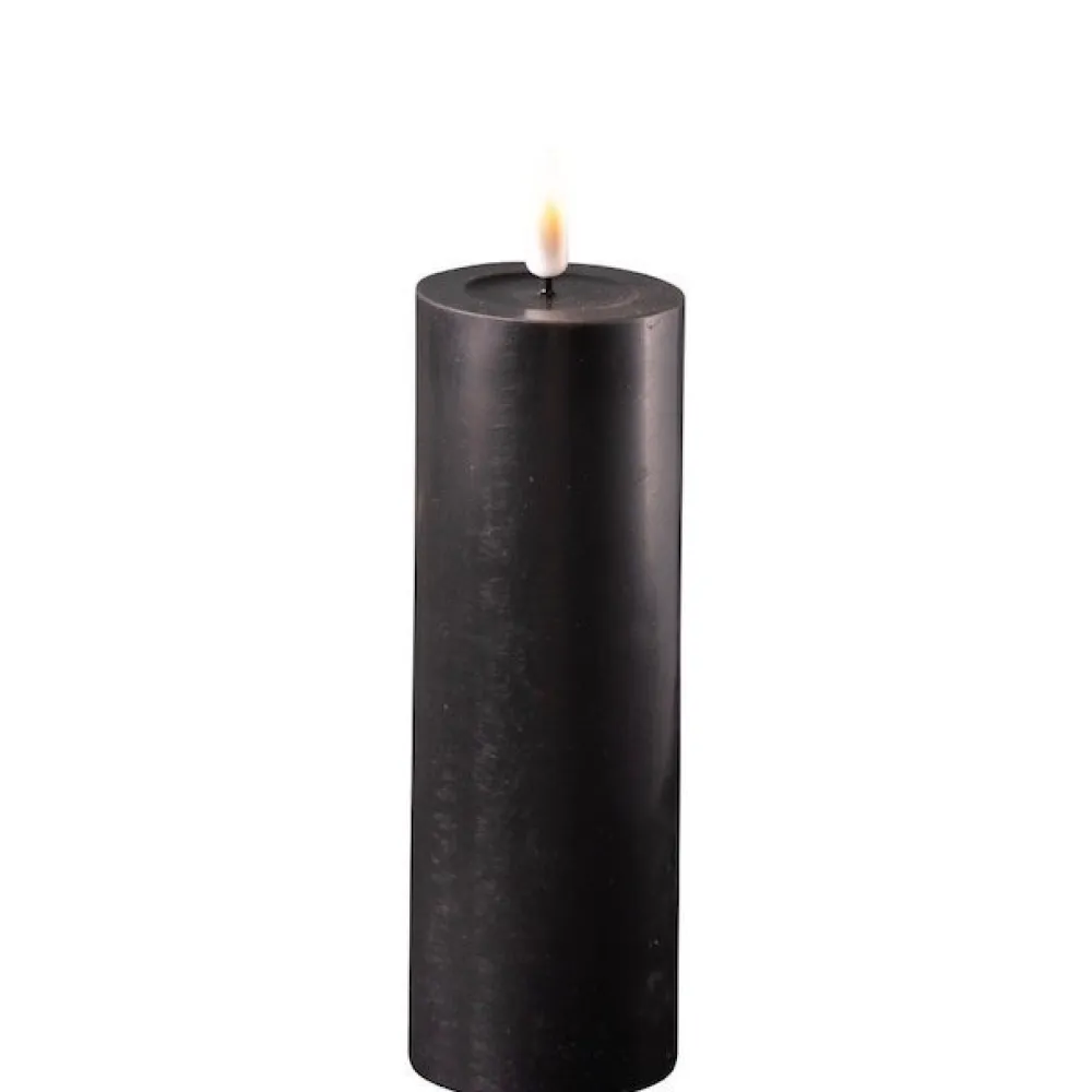 Deluxe Homeart Led-Kerzen & Led-Laternen|Kerzen-LED Stumpenkerze Real Flame schwarz