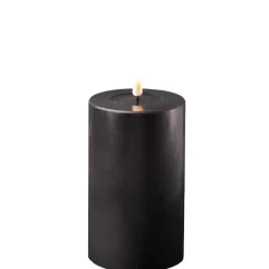 Deluxe Homeart Led-Kerzen & Led-Laternen|Kerzen-LED Stumpenkerze Real Flame schwarz