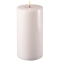 Deluxe Homeart Led-Kerzen & Led-Laternen|Kerzen-LED Stumpenkerze Real Flame weiß