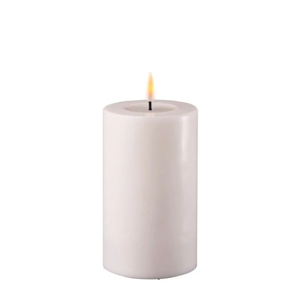 Deluxe Homeart Led-Kerzen & Led-Laternen|Kerzen-LED Stumpenkerze Real Flame weiß