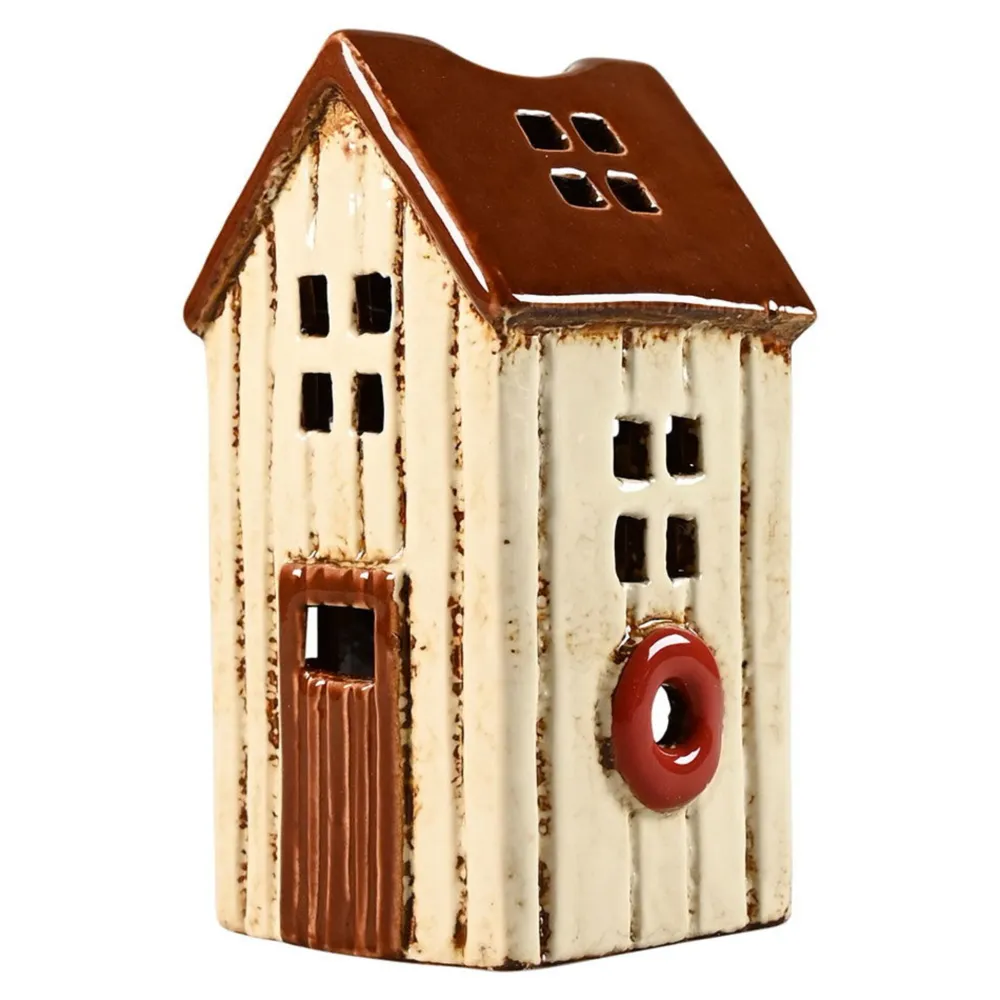 Det Gamle Apotek Lichthäuser, Keramik-Häuschen-Lichthaus Keramikhaus Strandhütte beige
