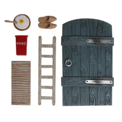 Det Gamle Apotek Weihnachtsdeko-Wichteltür-Set 6-teilig dunkelblau, mit Leiter