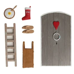 Det Gamle Apotek Weihnachtsdeko-Wichteltür-Set 6-teilig mit Zubehör