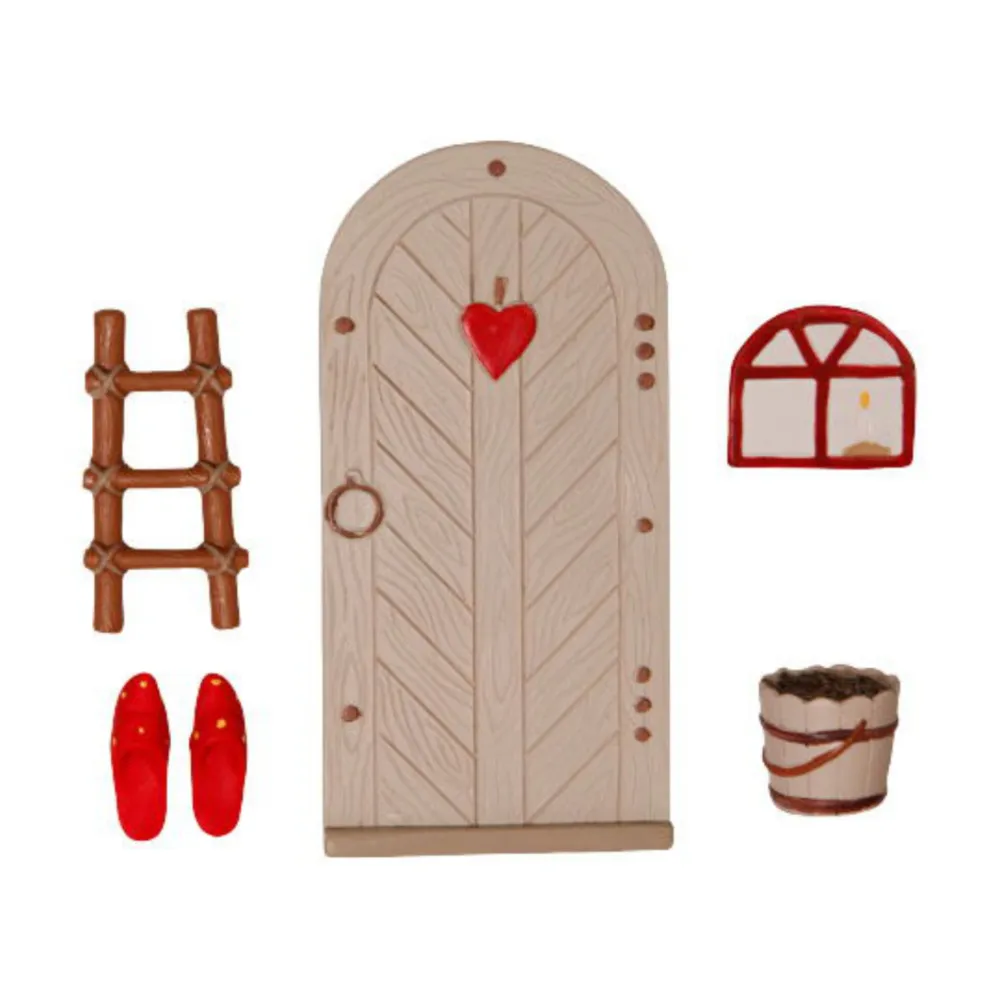 Det Gamle Apotek Weihnachtsdeko-Wichteltür-Set mit Leiter und Zubehör