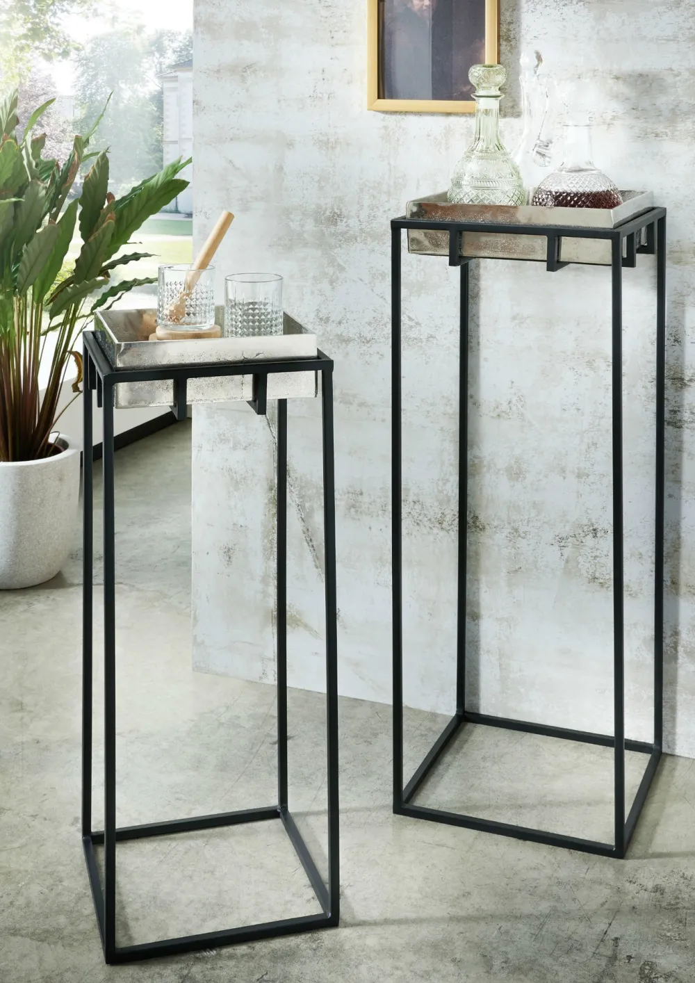 Faktorei Regale|Dekoschalen-Deko-Säule Liz 2-er Set