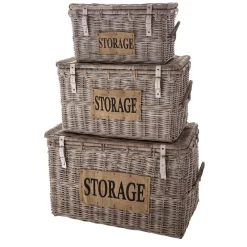 Faktorei Körbe|Kisten & Boxen-Truhen-Korbset 3-teilig Storage, white wash
