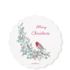 GreenGate Getränkeuntersetzer|Geschirr & Tischdeko Skandinavisch-Porzellan Untersetzer rund Leonora Merry Christmas