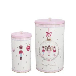 GreenGate Weihnachtsdeko|Vorratsdosen & Behälter-Runde Dosen Cindarella 2er Set