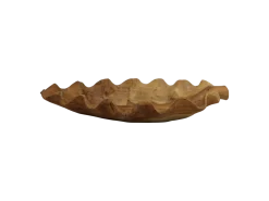 HSM Collection Dekoschalen-Obstschale Leaf Teakholz