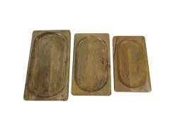 HSM Collection Servierplatten & Bretter|Geschirr & Tischdeko Skandinavisch-Servierbretter Natural Mangoholz 3er-Set