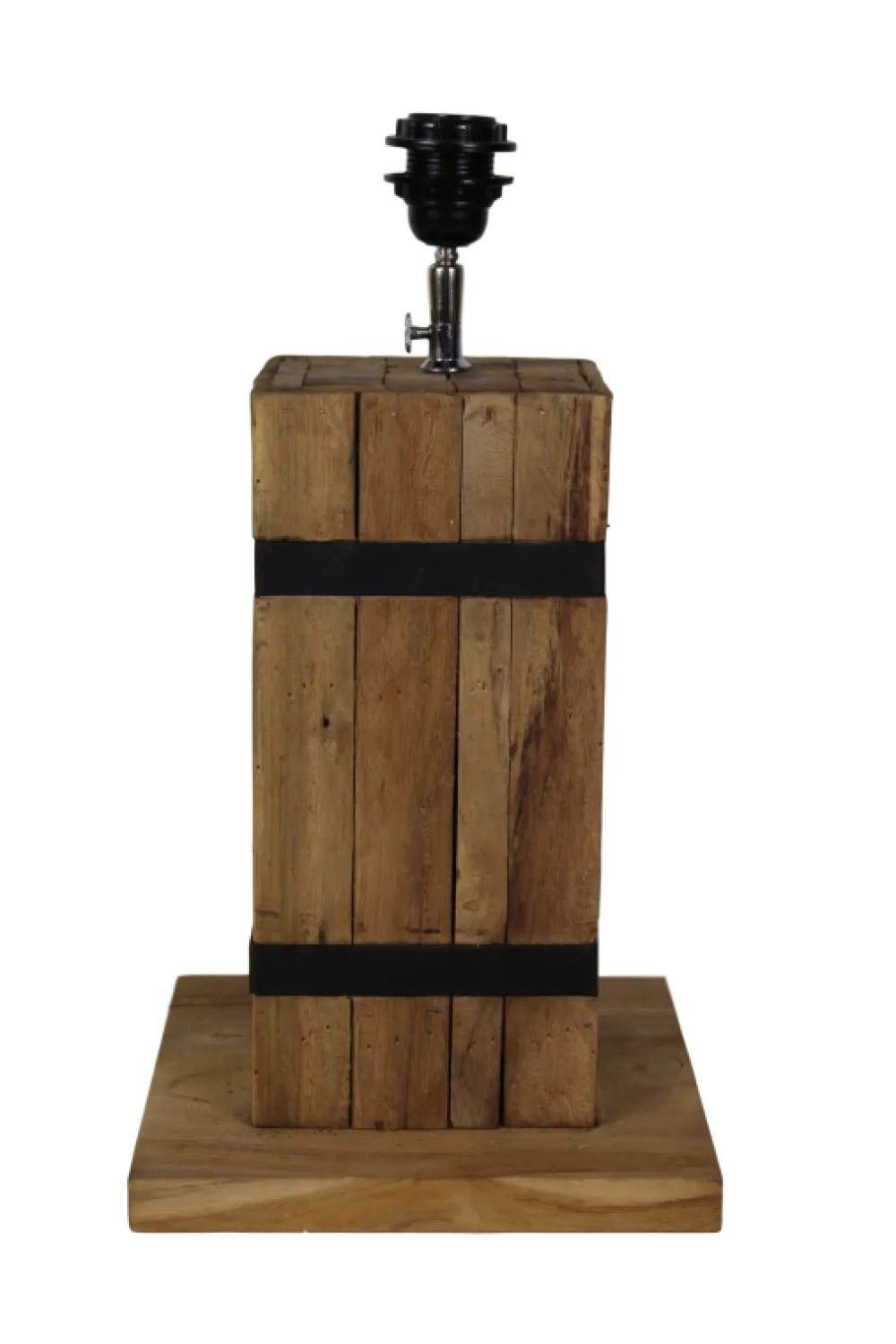HSM Collection Lampenschirme & Lampenfüße-Tischlampe Singa Teak/Eisen