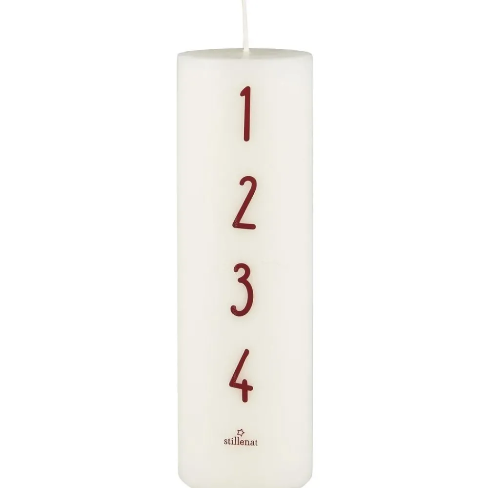 IB Laursen Weihnachtsdeko|Weihnachts- & Adventskerzen-Adventkerze 1-4 weiß mit Zahlen