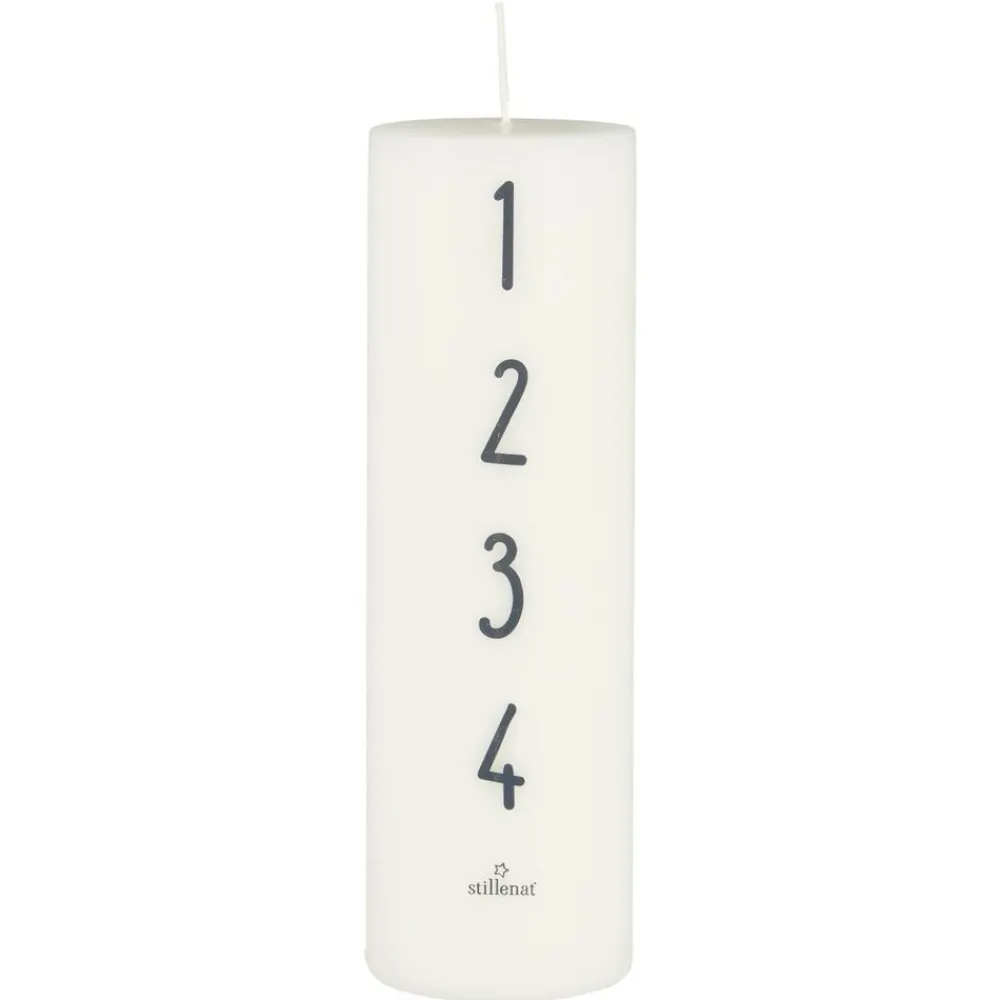 IB Laursen Weihnachtsdeko|Weihnachts- & Adventskerzen-Adventkerze 1-4 weiß mit Zahlen