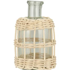 IB Laursen Vasen-Apothekerglas mit Rattangeflecht