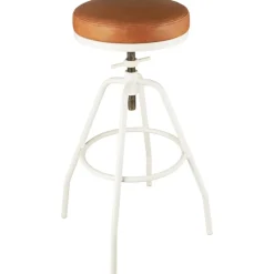 IB Laursen Hocker & Poufs-Barhocker höhenverstellbar Kunstledersitz und Metallgestell