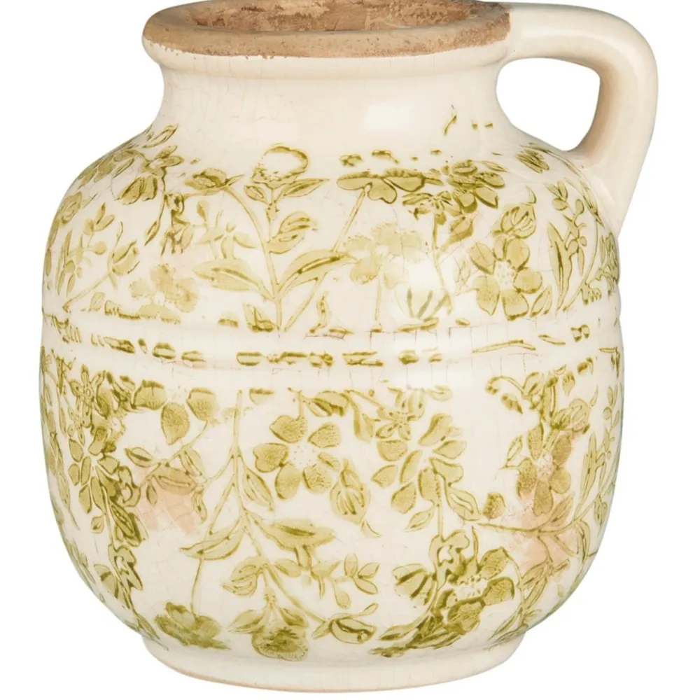 IB Laursen Frühlingsdeko|Gartendekoration-Blumenvase Green Blossom mit Henkel