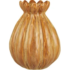 IB Laursen Vasen-Blumenvase mit unregelmäßigen Rillen clay