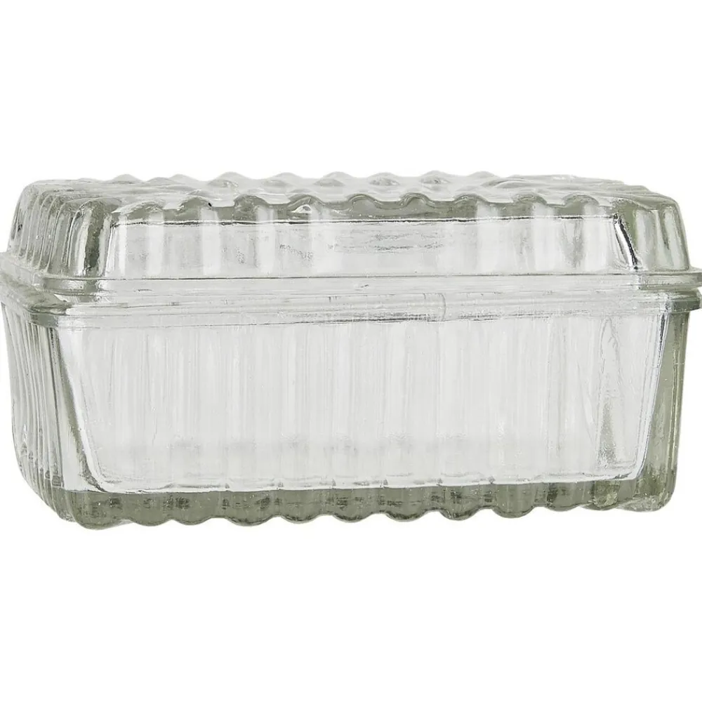 IB Laursen Butter- & Brotdosen-Butterbox mit Rillen aus Glas