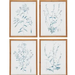 IB Laursen Bilderrahmen|Wanddekoration-4er Set Bilder mit Blumenmotiv in Holzrahmen