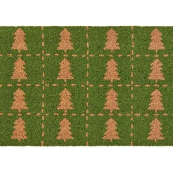 IB Laursen Weihnachtsdeko|Fußmatten & Fußabtreter-Fussmatte Türmatte grün mit Tannenbäumen