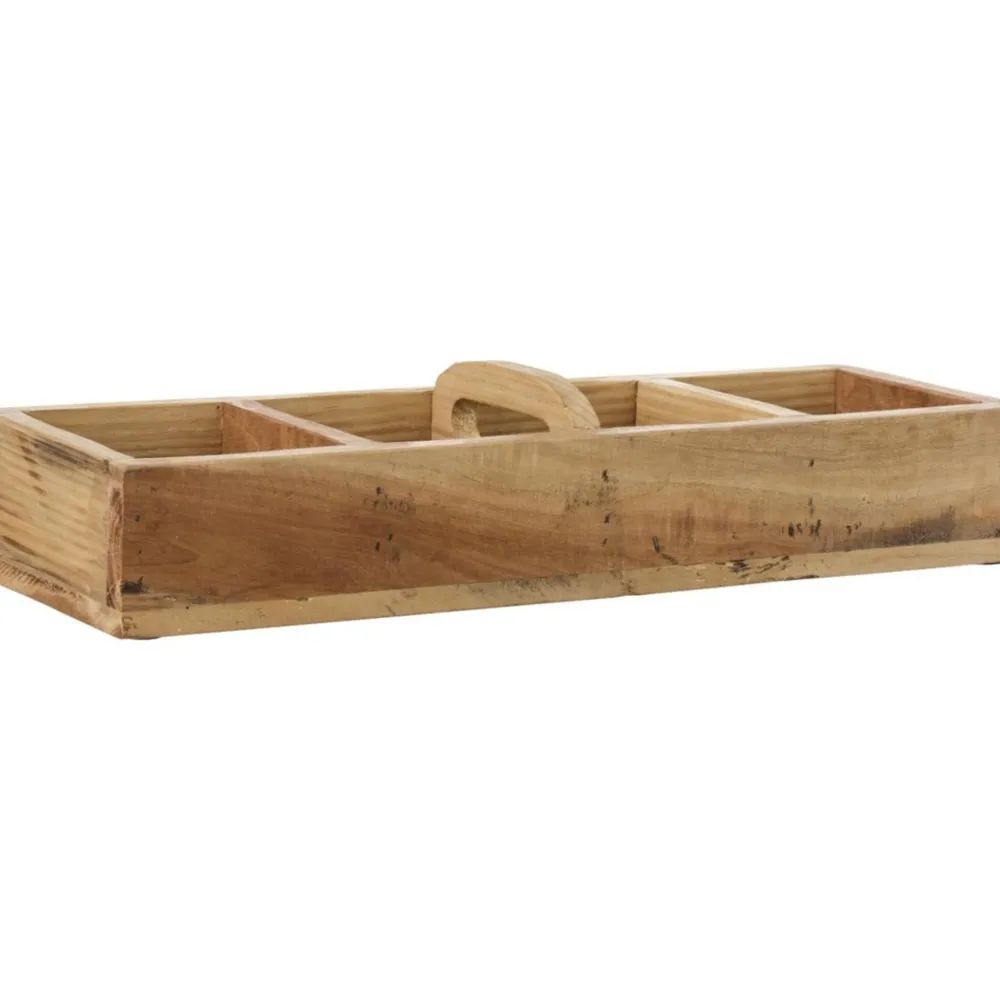 IB Laursen Weihnachtsdeko|Kisten & Boxen-Holz-Kiste mit Fächern und Quergriff Unika