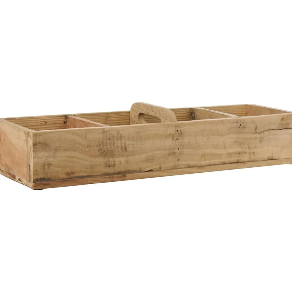 IB Laursen Weihnachtsdeko|Kisten & Boxen-Holz-Kiste mit Fächern und Quergriff Unika