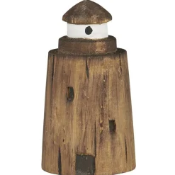 IB Laursen Deko-Objekte & Figuren-Holz Leuchtturm Deko Nautico