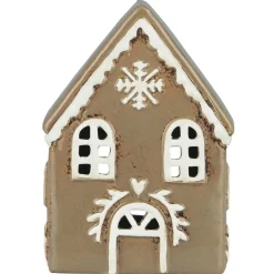 IB Laursen Lichthäuser, Keramik-Häuschen|Teelichthalter-Keramik Lebkuchenhaus Teelichthaus Stillenat Schneekristall