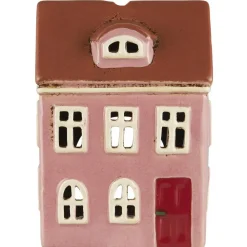 IB Laursen Lichthäuser, Keramik-Häuschen|Teelichthalter-Keramik Lichthaus Nyhavn rosa, gerundetes Dachfenster