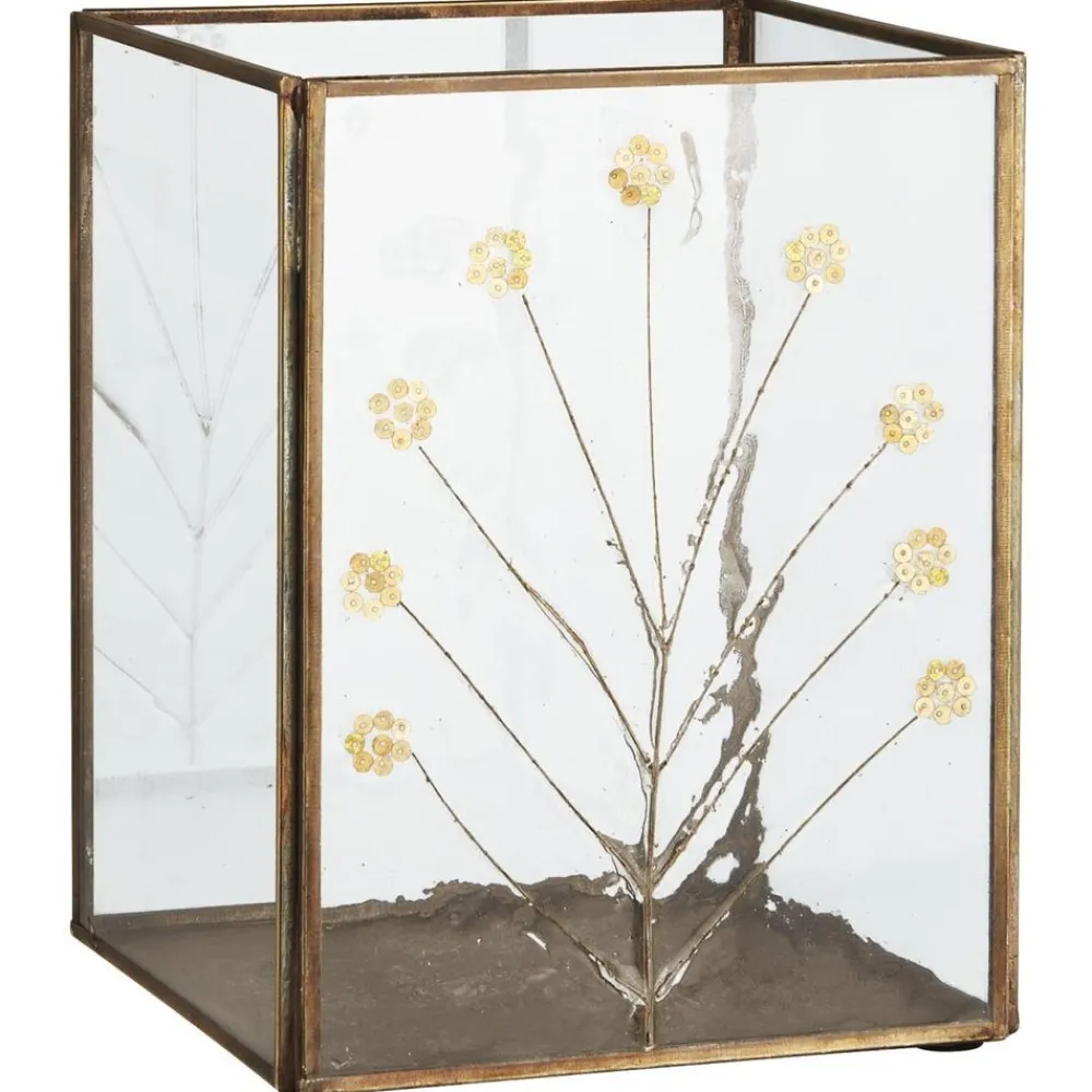 IB Laursen Kerzenhalter Für Stumpenkerzen-Kerzenhalter mit Paillettenblumen