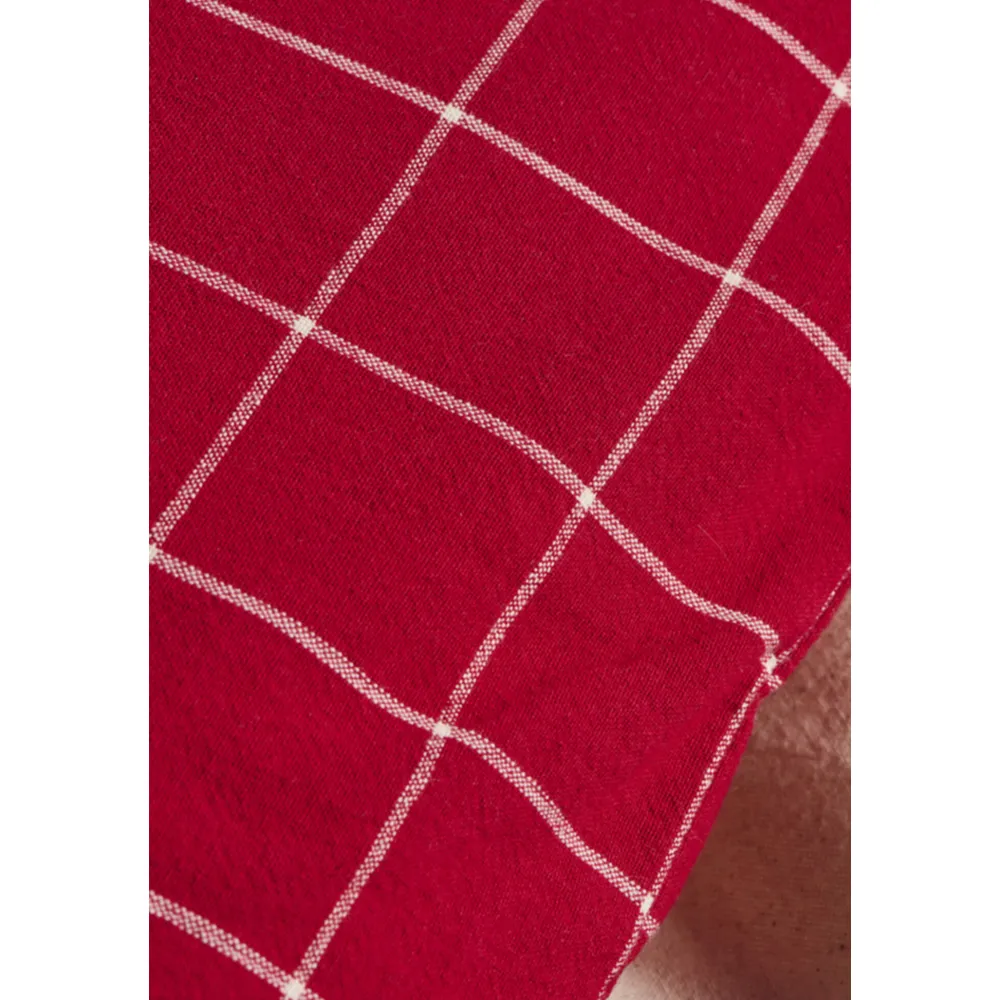IB Laursen Weihnachtsdeko|Kissen & Kissenbezüge-Kissenbezug Silja rot mit großen Karos