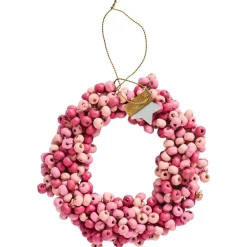 IB Laursen Kunstblumen & Kunstpflanzen|Weihnachtsdeko-Kranz mit Holzperlen Stillenat handgefertigt